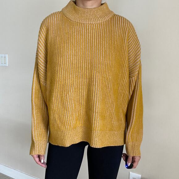 TOPSHOP Mock Neck Sweater in Mustard Size 8-10 Petite - Picture 8 of 11